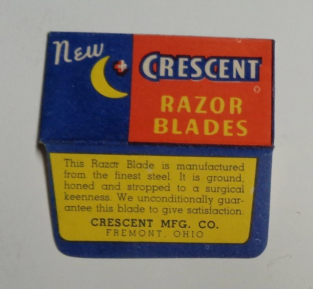 Vintage Razor Blade CRESCENT AUTOSTROP Red One Wrapped Blade