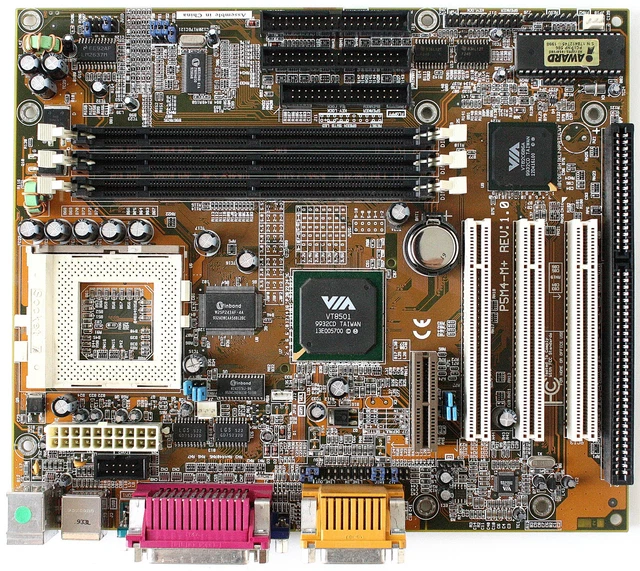 Isa Computer Part MOTHERBOARD, TEKRAM P5M4-M atx, rev:1, 1x isa, 3x pci, a/v/s/p/g/2usb £ ...