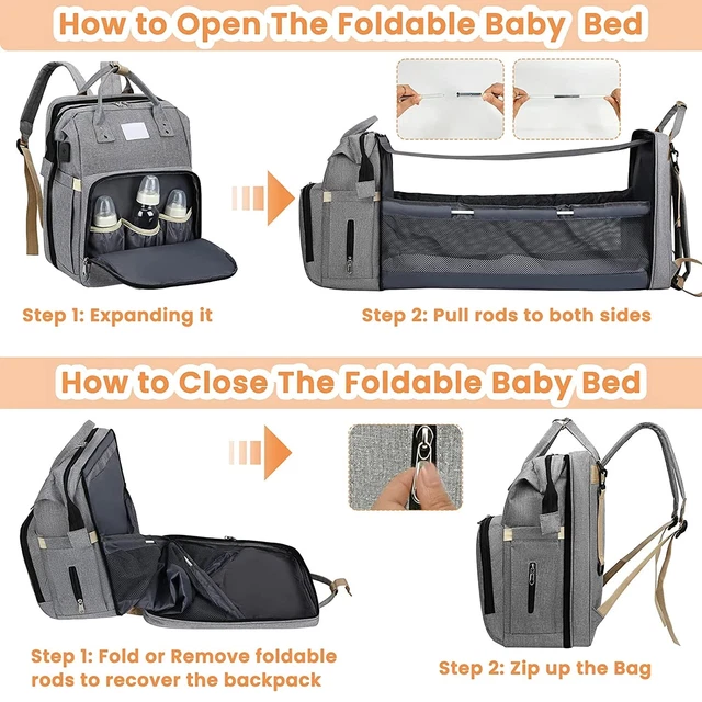 Waterproof  Baby Diaper Nappy Portable Baby Bed Mat Travel Backpack Changing Bag 4
