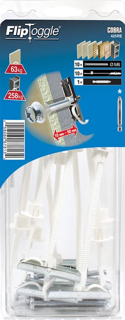 Bulloni A Levetta Con Vite 5/16 X 7,6 Cm - 5 Pezzi Per Pareti Cave - Foto 2