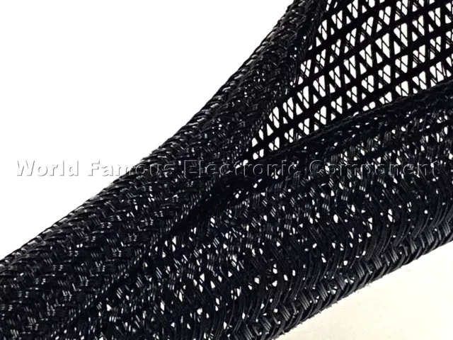 F6N0.75BK 3/4" Black Split Braided Cable Sleeving , Split Loom , Wrap ,USA