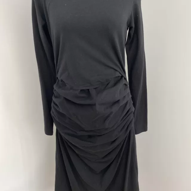 Mamaybebe Maternity Dress Size M Black Long Sleeve Knee Length Breastfeeding 3