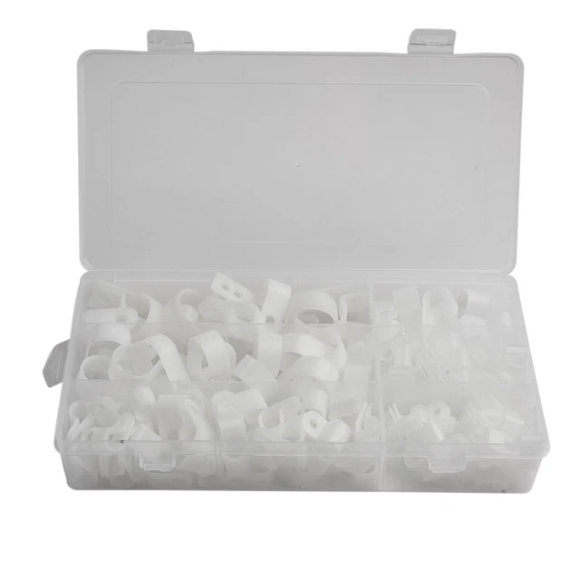 Für Kabelklemmen verschiedene Kit 200 Stck. Nylon R Typ P Clips für Kabelkanal