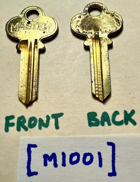 Vintage 1970s 1980s NOS brass Master key blanks = ILCO M1001 new old stock