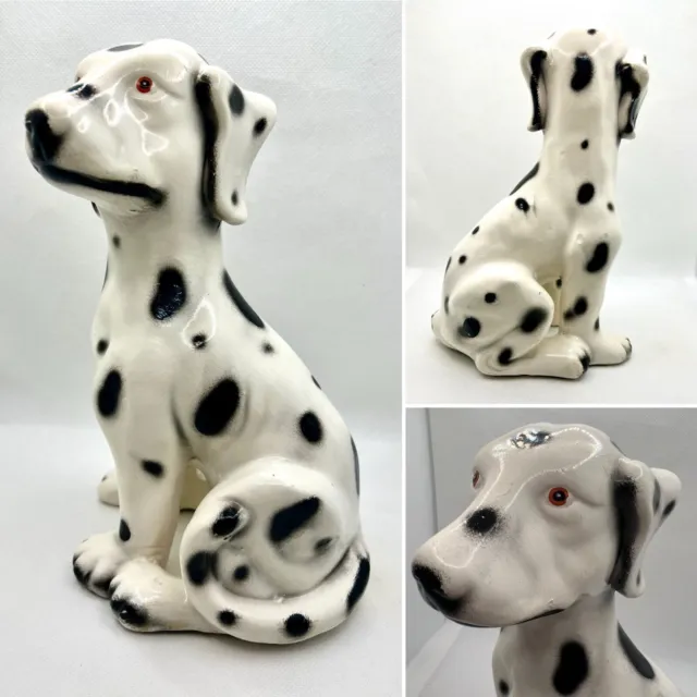 Vintage 1960s Porcelain/ Ceramic Dalmation Dog Figure Ornament Large