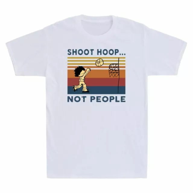 T-shirt vintage divertente retrò da basket uomo persone sparatutto cotone non cerchi