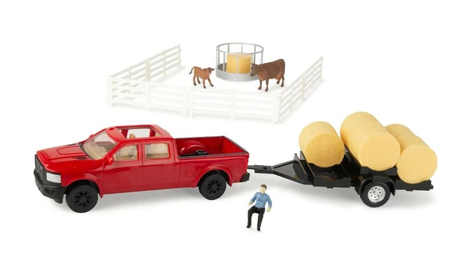 Tracteur à Pédales/pulling ERTL Case IH Hot Shot Avec Remorque, échelle 1/32 - Neuf
