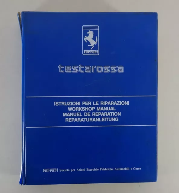 Manuale Officina/Manuale di Riparazione Ferrari Testarossa Da 1984