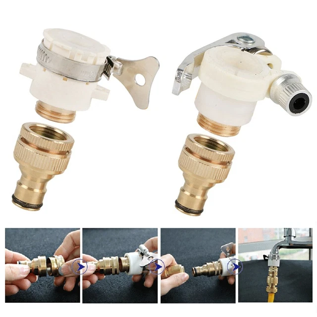 Sturdy Garden Hose Pipe Faucet Kitchen Mixer Tap Connectors Universal 16 20mm