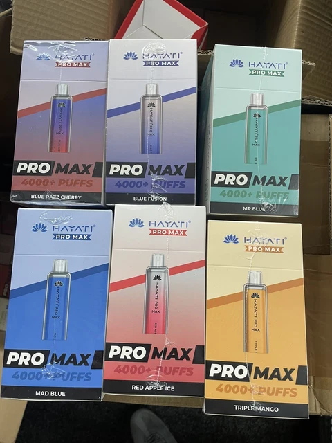 1 BOX (10) hayati pro max 4000 2% All flavours £84.99