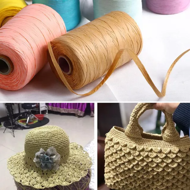 Roll Raffia Crochet Paper Straw Yarn Material Hand Knitting DIY Hat Bag 280-300M