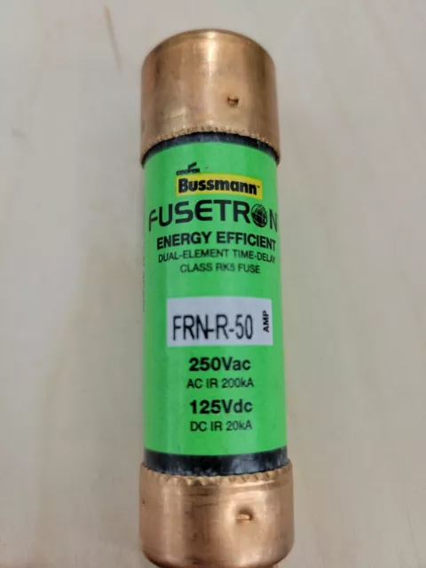 Lot of 2 Fusetron FRN-R-50 Dual-Element Time-Delay Fuse 50A 250V