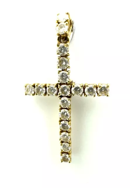 MAGNIFIQUE PENDENTIF OR 18 CARATS - Croix en diamants 1,74 carat - 2,74 g