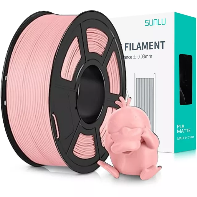 SUNLU 1.75mm PLA Matte Filament für FDM 3D Drucker 1KG/2.2LBS Spule Matte Rosa