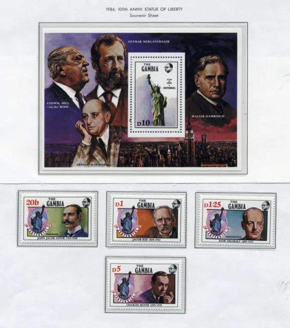 Gambia   MNH    630-34   Statue of Liberty Anniv     BE337