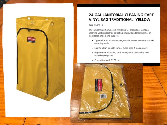 RUBBERMAID COMMERCIAL 1966719 BAG 24 Gal Vinyl janitorial CART Replacement NEW