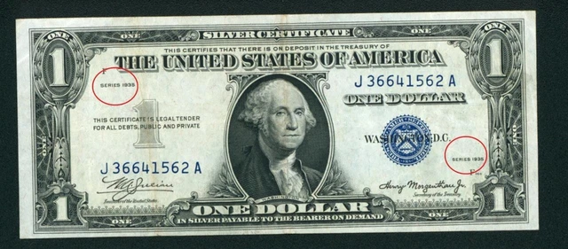 Fr.#1607 $1 1935 ((DOUBLE DATED)) Silver Certificate ** DAILY CURRENCY AUCTIONS