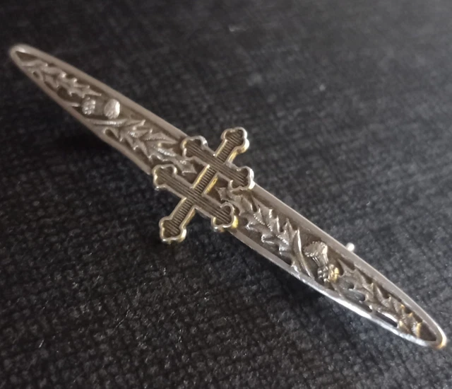 Broche Rare Art Nouveau Crépuscule signée Armand Bargas en métal argenté - Vendu
