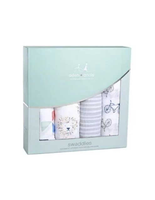 Aden + Anais - Classic Muslin Swaddle Set, 4-Pack, Leader of the Pack, 47"x47"