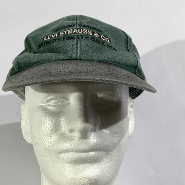 Levis Hat Mens Strapback Green Embroidered Cotton Twill Dad Baseball Cap Faded