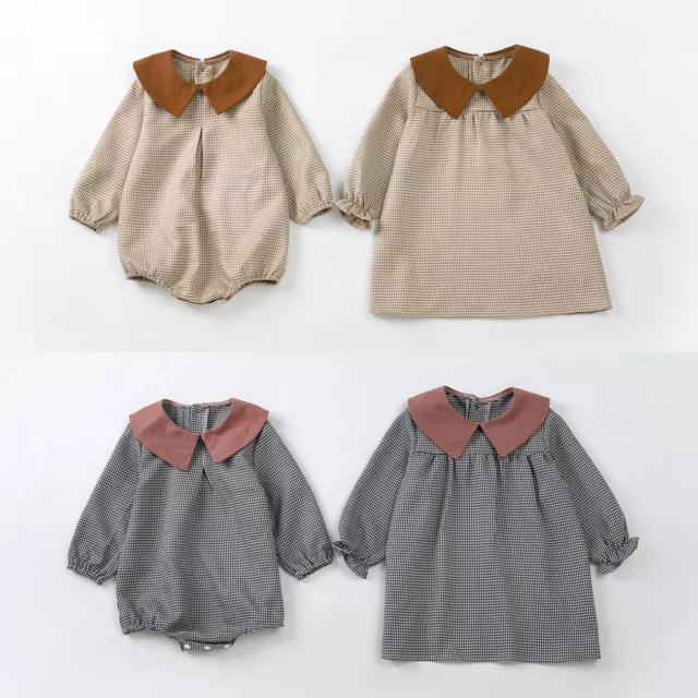 Abito body per bambini bambina piccola sorella maggiore abbinato sgabello di segugio NUOVO