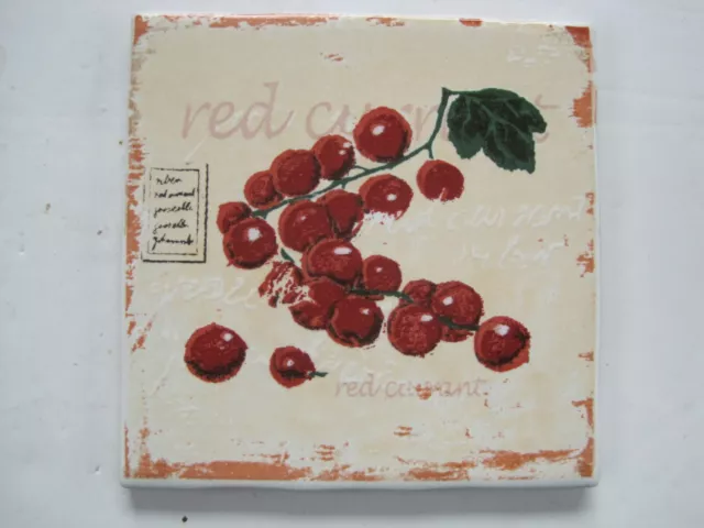 VINTAGE VILLEROY & BOCH 98 mms RED CURRANTS TILE