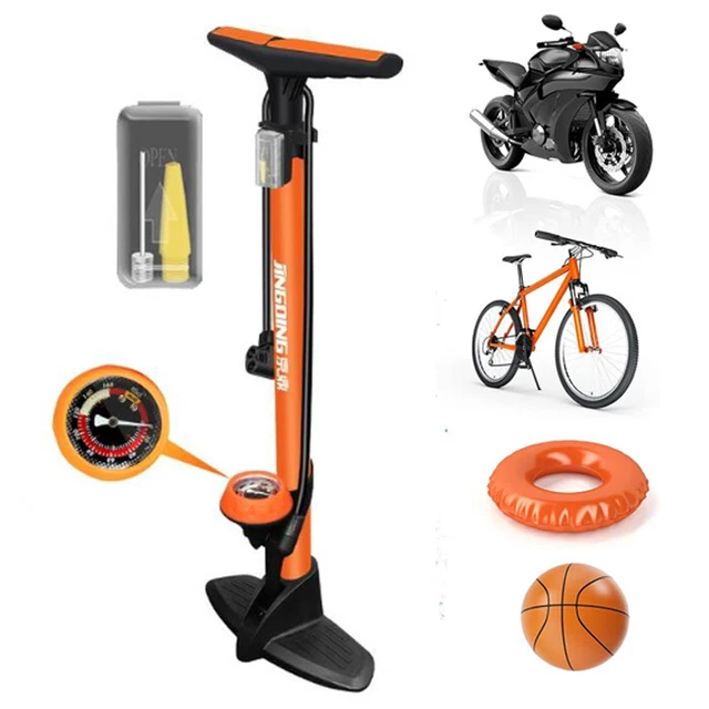 POMPA BICI PER BICICLETTA DA PAVIMENTO CON MANOMETRO Made In Italy Mon - 6
