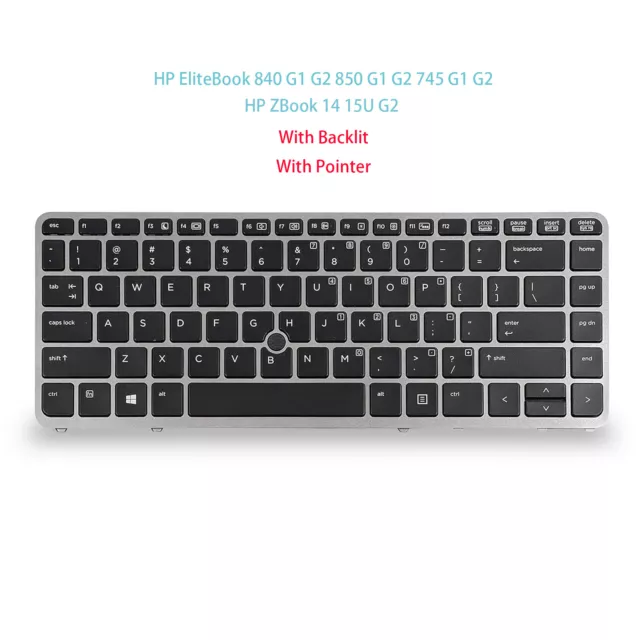 US Keyboard with Backlit for HP EliteBook 840 G1 G2 850 G1 G2 ZBook 14 15U G2