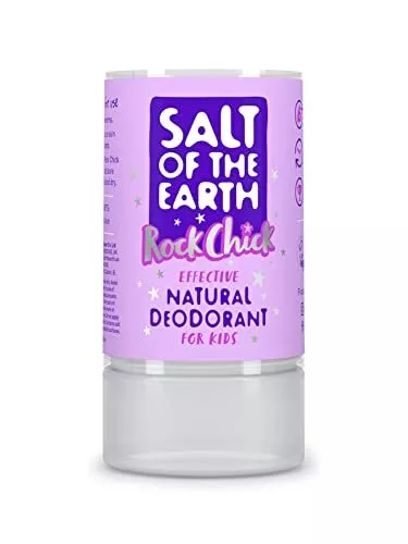 Natural Deodorant Crystal Rock Chick by Salt of the Earth Unscented Fragrance...