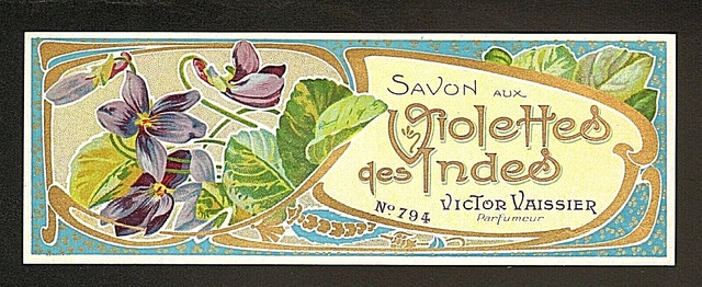 Parfum Vintage Victor Vaissier 'Violettes Mystérieuses' - Boîte Litho Paris 1900, Occasion