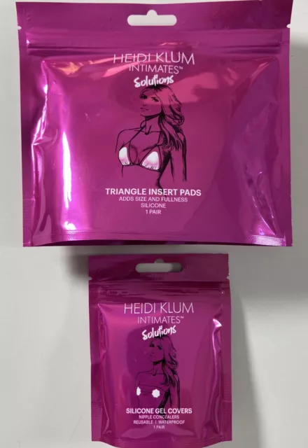Heidi Klum Intimates Solutions Triangle Insert Pads Silicone Gel Covers Lot of 2