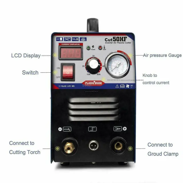 Portable HF Découpeurs de plasma CUT50 230V 50A Inverter IGBT 14mm Coupe à l'Air 2