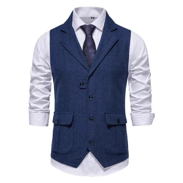 Uomo a Spina di Pesce Gilet Business Casual Festa Matrimonio Formale Lavoro