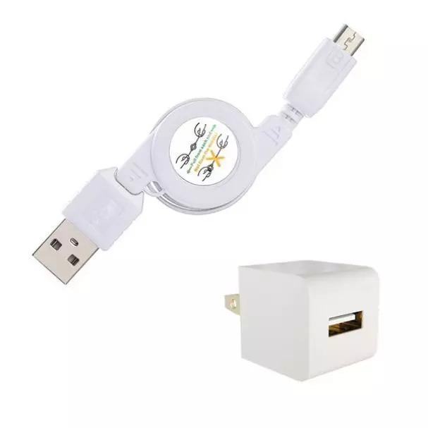 HOME CHARGER RETRACTABLE MICRO USB CABLE POWER ADAPTER CORD for PHONES & TABLETS