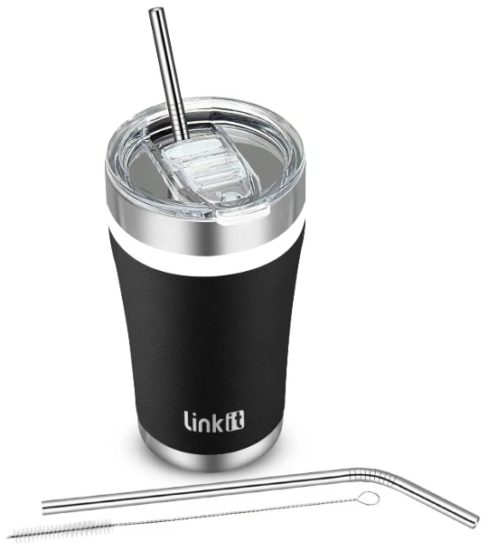 20oz Tumbler with Slider Lid & Straws - Travel Mug Vacuum Insulated Coffee Cup