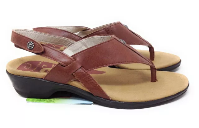 Propet Women's Mariko Wedge Slingback Sandals Chestnut Brown Size 6 2E(X)