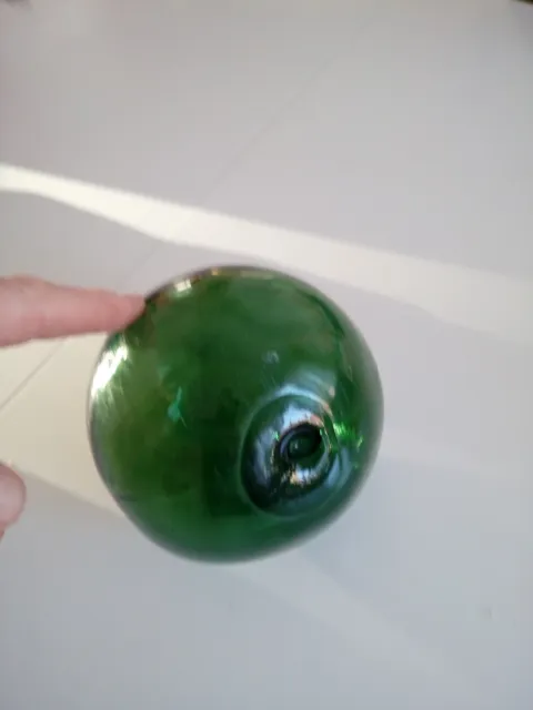 boule verre soufflé verte flotteur marine bateau diamètre 12 cm