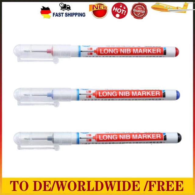 Bathroom Woodworking Deep Hole Long Nib Marker Pens Multi-function Depth Marker