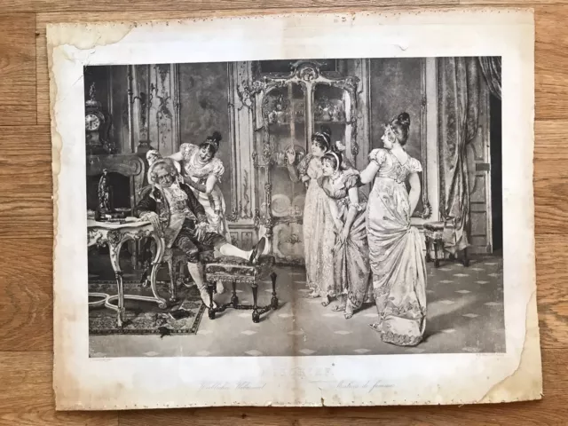 Leopold Schmutzler Druck ""Weiblicher Übermut/Gefährliche Frauen/Mischief"" c1890