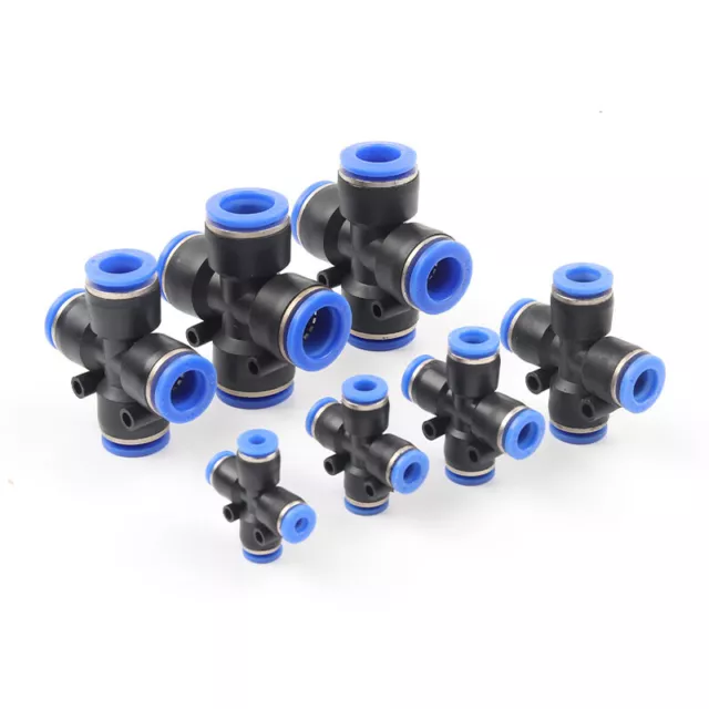 10Pieces Pneumatic 4 Way Hose Connector 4mm-12mm OD PZA Plastic Push to Fittings