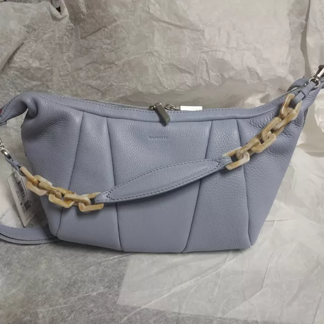 Hammitt Morgan Periwinkle Haze Leather Linked Chain Shoulder Bag New