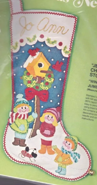 Hágalo usted mismo Bucilla Jumbo Inviernos Playmates Niños Nieve Navidad Fieltro Kit 2810