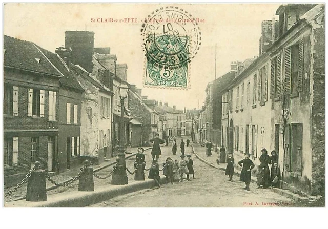 95.SAINT CLAIR SUR EPTE.n°8357.L'ENTREE DE LA GRANDE RUE