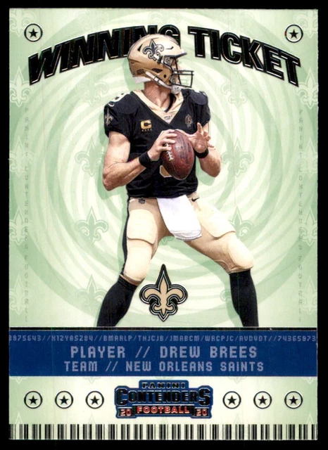 2020 Panini Contenders Winning Ticket Drew Brees New Orleans Saints #WT6