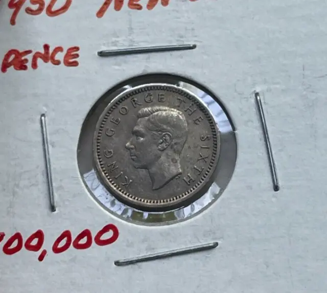 1950 New Zealand 3 Pence  bg
