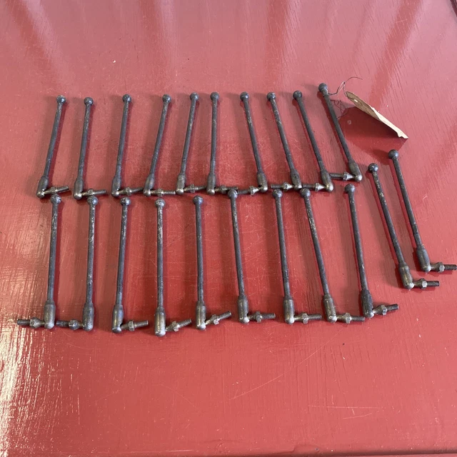 1920 's 1930 's LINKAGE RODS LOT (21) 5" LONG BALL END AND 90 DEGREE SWIVEL END