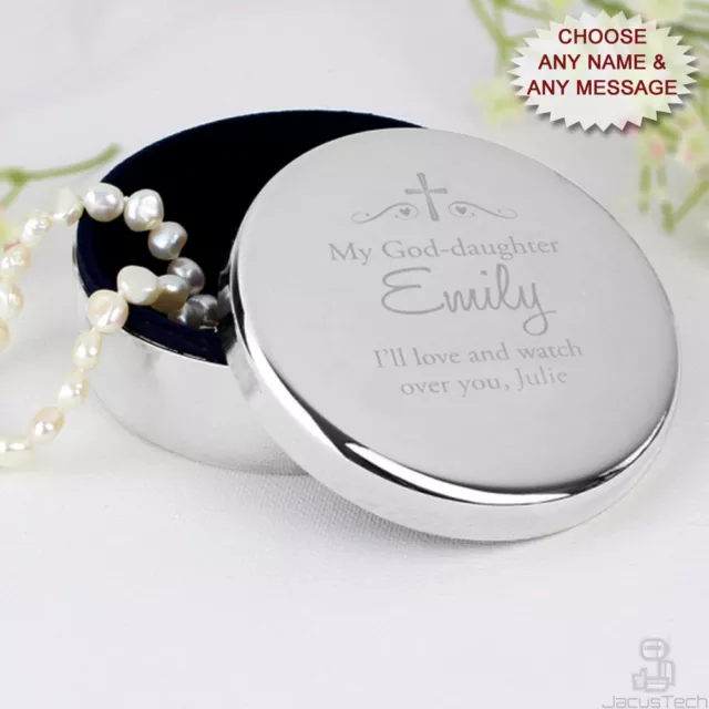 PERSONALISED Christening Gift. Trinket Box Present From Godparent To Goddaughter