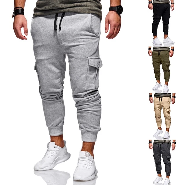 Herrenhose Mehrtaschen einfarbig Sporthose Schweißhose lange Hose