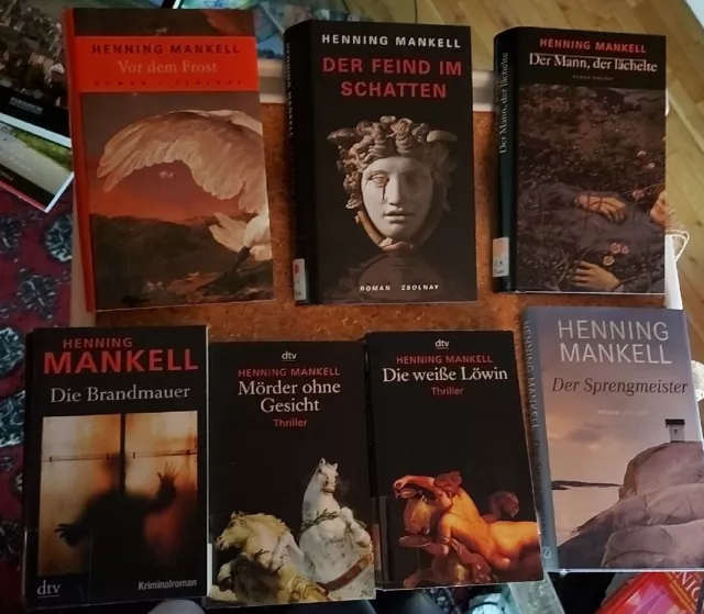 7 Bücher,  Henning Mankell, 3 TB, 4 geb. Ausg. Sprengmeister, weiße Löwin, ...