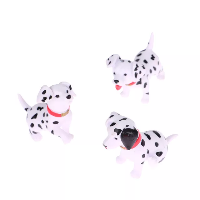 6 Pcs Puppy Dalmatian Spot Dogs Cartoon Animal Figurine Miniature Fairy Garden